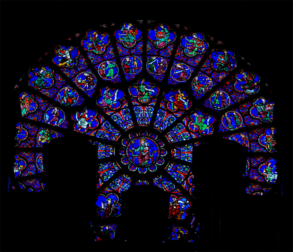 Notre-Dame de Paris Kathedrale, Westrose teilw. hinter Orgel