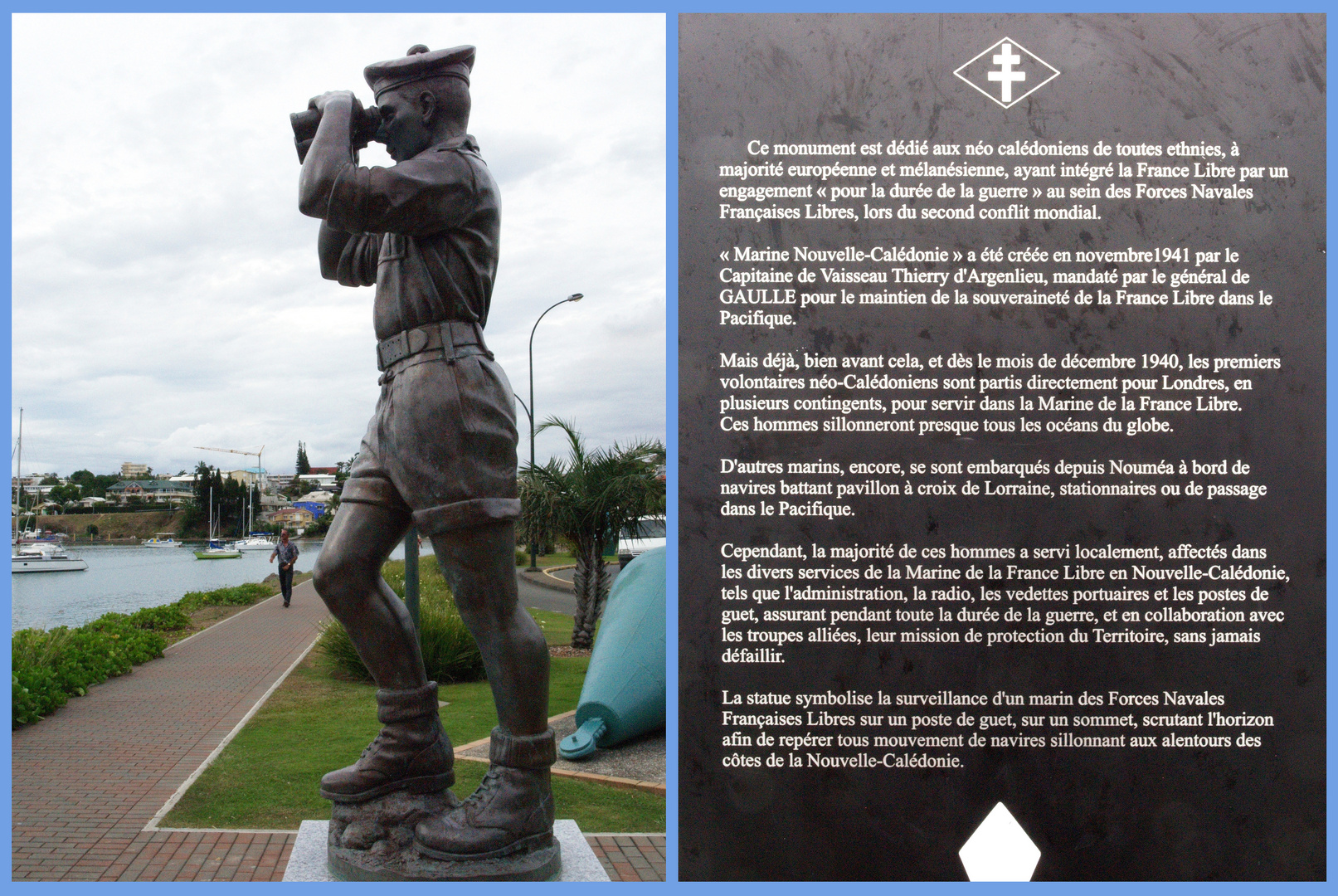 Nouméa – Monument dédié aux Neo Calédoniens de la France libre pendant la 2ème guerre mondiale.
