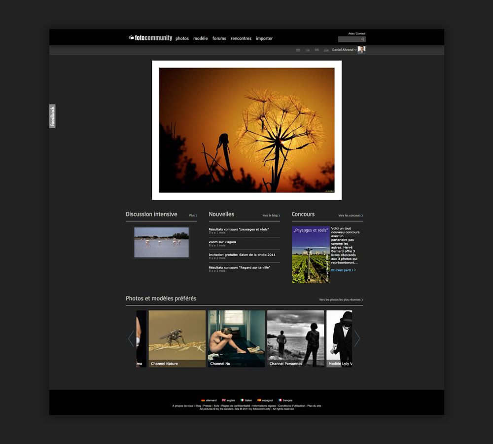 Nouveau menu de navigation, nouvelle page d’accueil. Les pages de la fotocommunity auront très proch