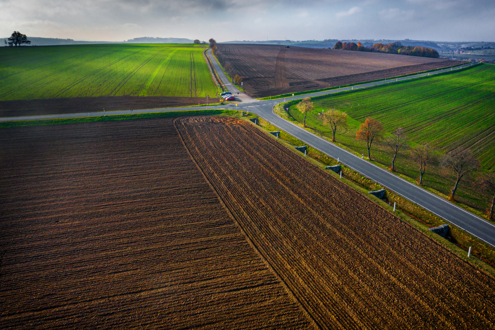 November-Licht und Dunst am Vier-Feldereck