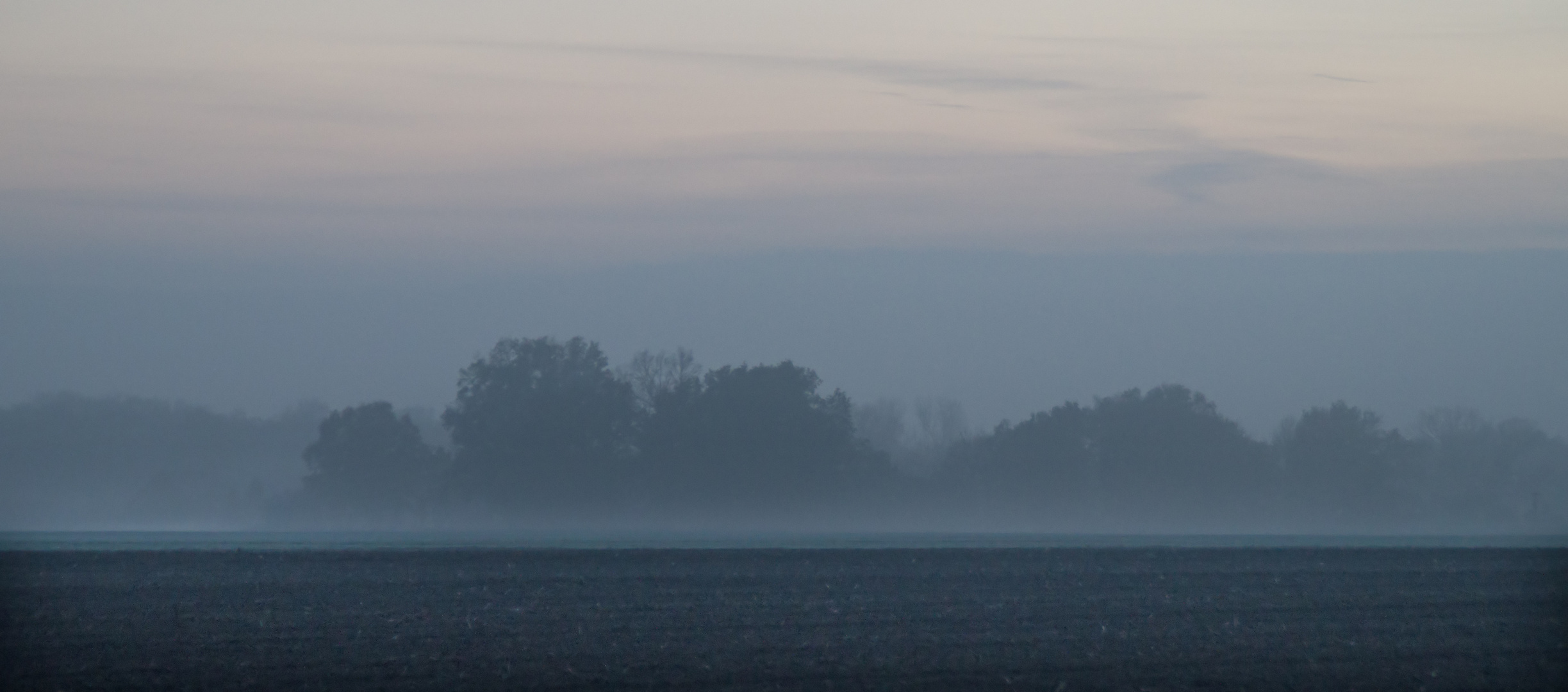 Novembernebel nach Sonnenuntergang