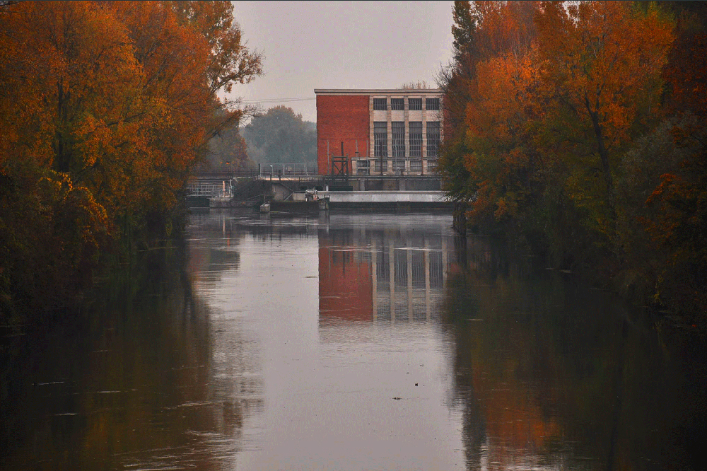 novembre : chiusa sul fiume Sile