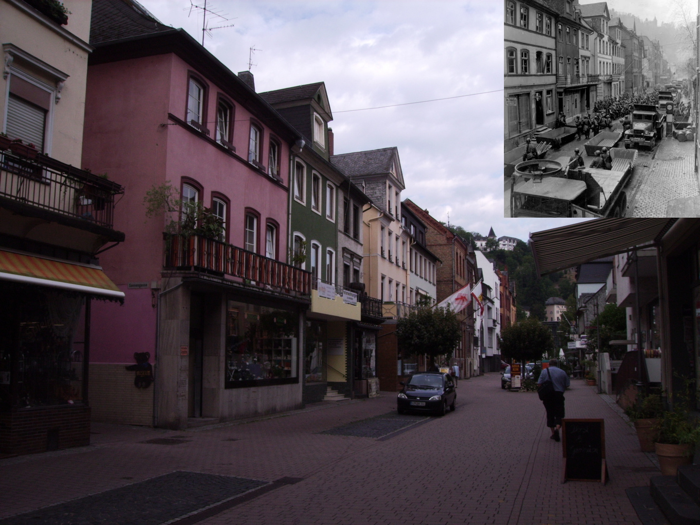 Now and then - St. Goar 1945 - US-Truppen sammeln sich zum Angriff