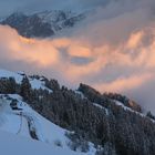 nuages rougeoyant au dessus de bizanne