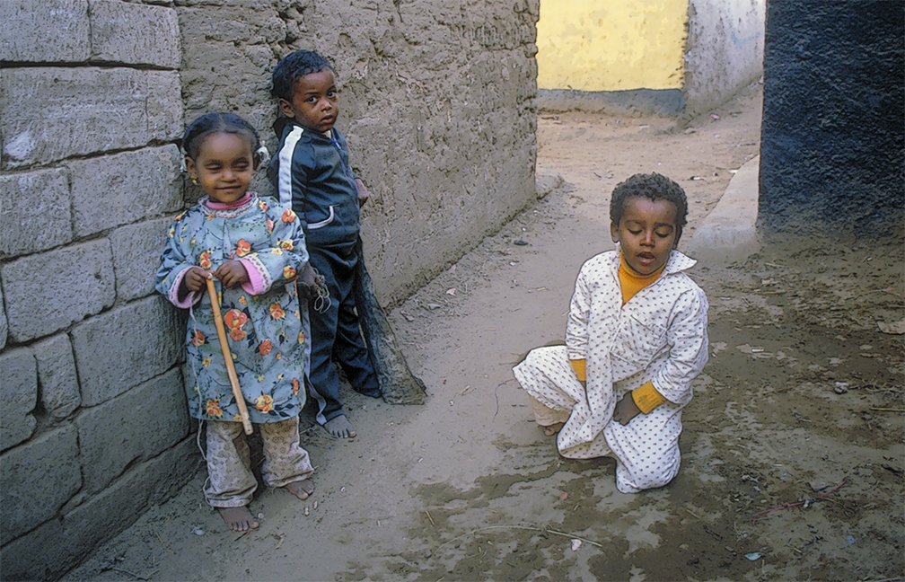 Nubian  kids "playing" in  the  alley