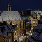 Nürnberg im Schnee am Abend