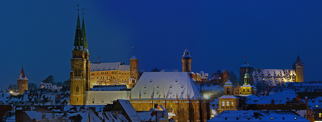 Nürnberg im Schnee - Panorama