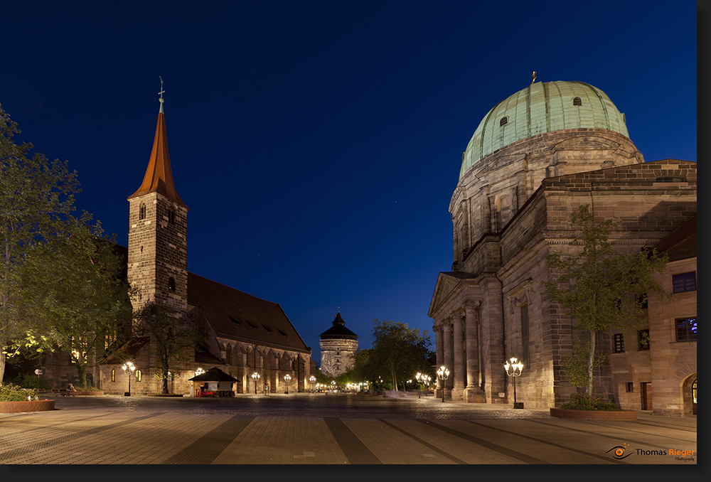  Nürnberg - Jakobsplatz mit St- Elisabeth und St. Jakob