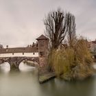 Nürnberg. Panorama Weinstadel mit Henkersteg.