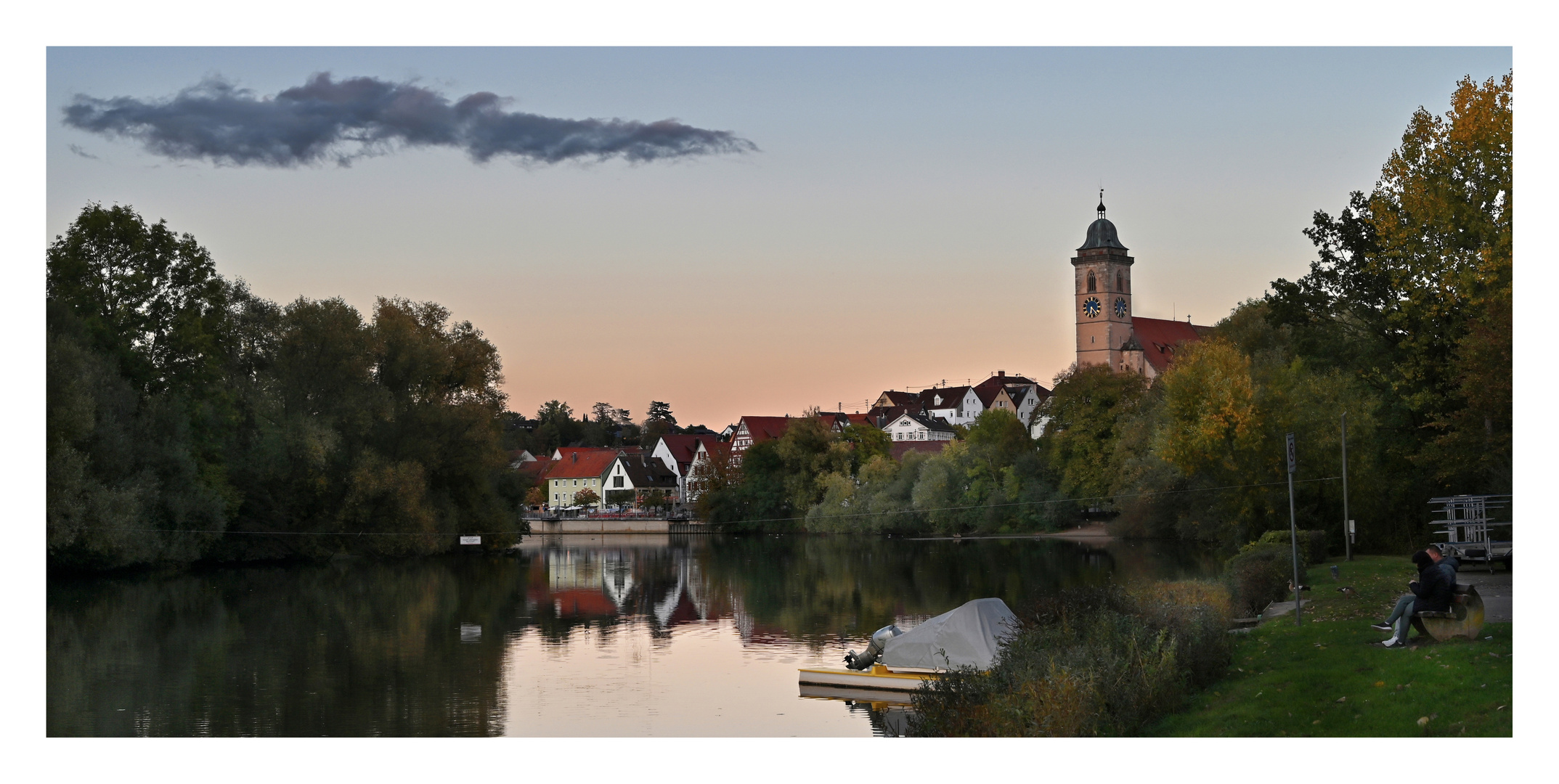 Nürtingen mit Abendwolke