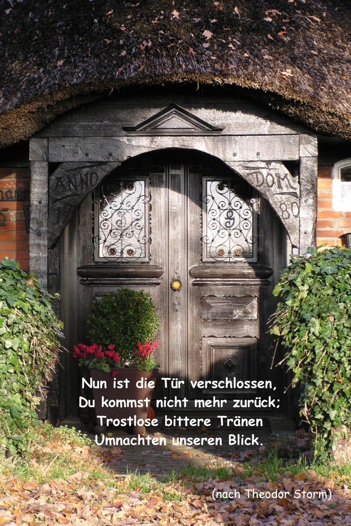 Nun Ist Die Tur Verschlossen Foto Bild Trauerkarten Trauer Spezial Bilder Auf Fotocommunity