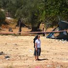 Nun participating protest against landconfication by Israeli administration in Palestine