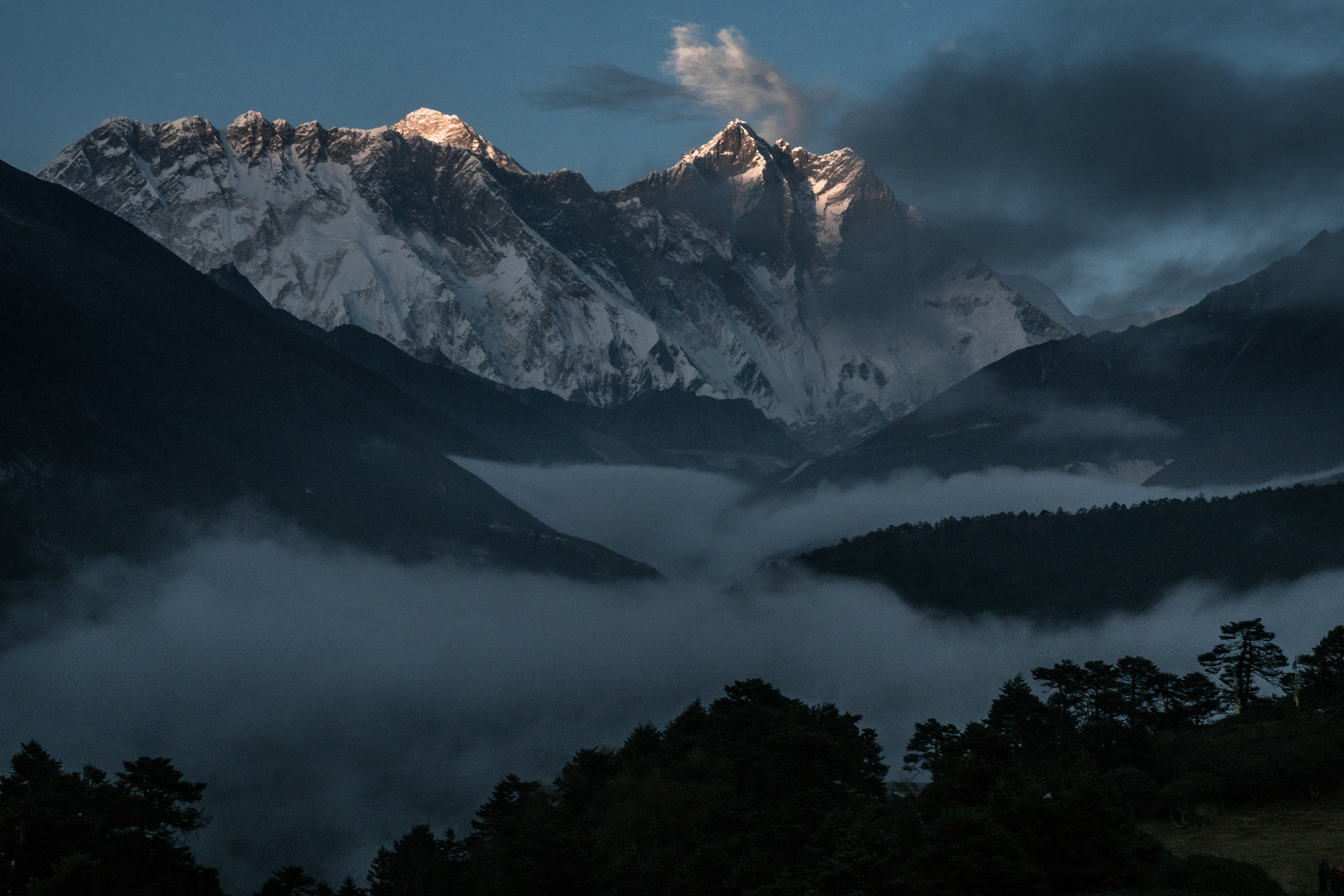 Nuptse, Everest und Lhotse