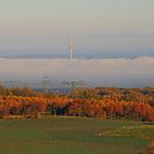 Nur der Dresdner Fernsehturm "trotzt" dem Nebel