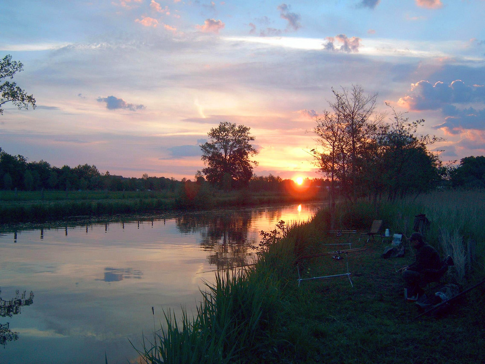 Nur der Frühe Angler fängt den Fisch.