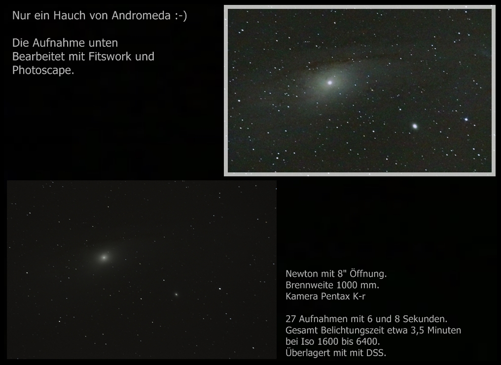 Nur ein Hauch von Andromeda, oder mein erster Versuch.