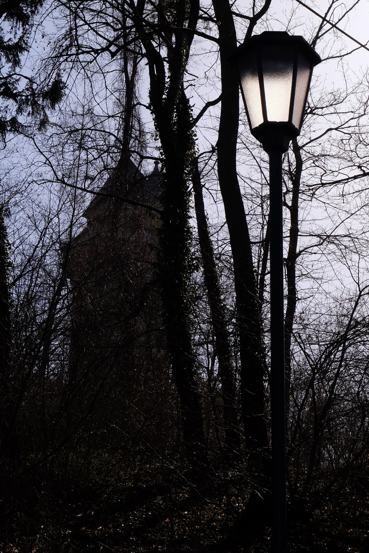 Nur wenig Licht auf dem Weg zum Märchenschloss