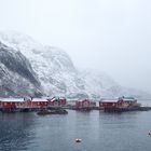 Nusfjord bei Schneefall