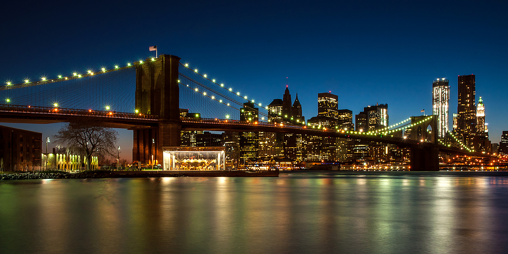 N.Y. [107] - Brooklyn Bridge zur Blauen Stunde