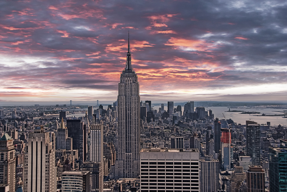 NY under a red sky