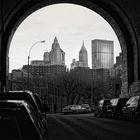 NYC view from under Manhattan bridge