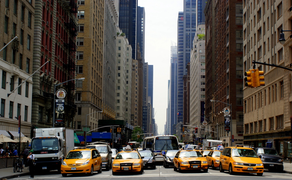 NYC Yellow Pole Position at Ave of the Americas