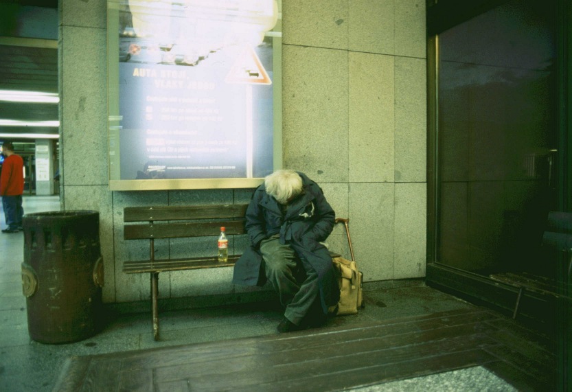 Obdachloser Bahnhof Prag
