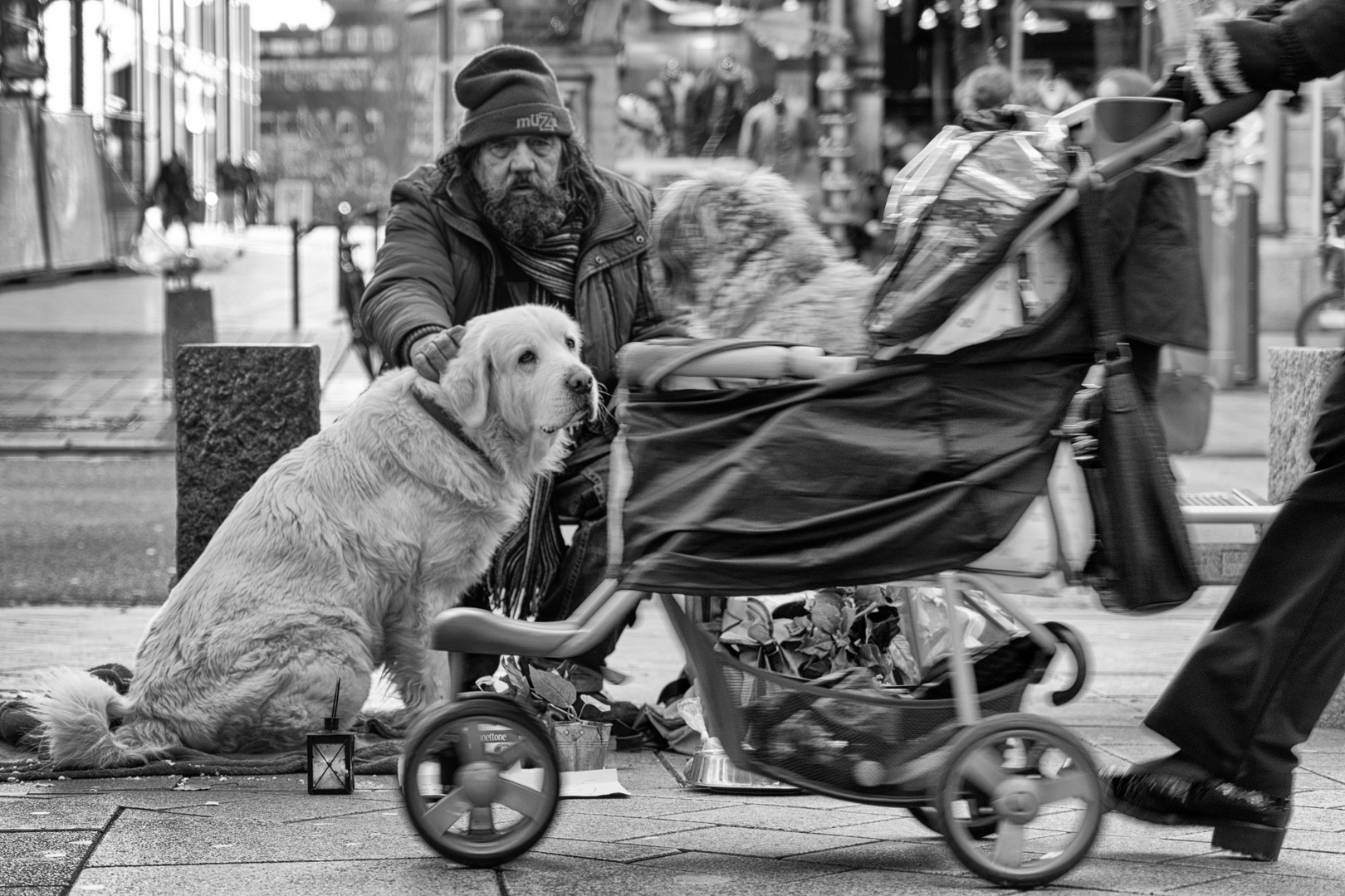 Obdachloser Rolf und sein Hund Ronja