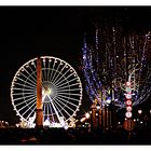 Obelisk und Riesenrad bei Nacht