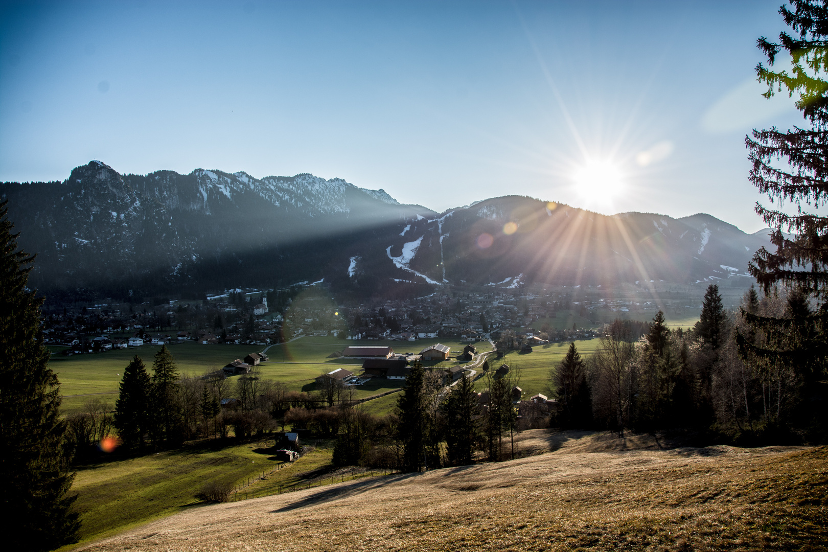 Oberammergau Sonnenuntergang