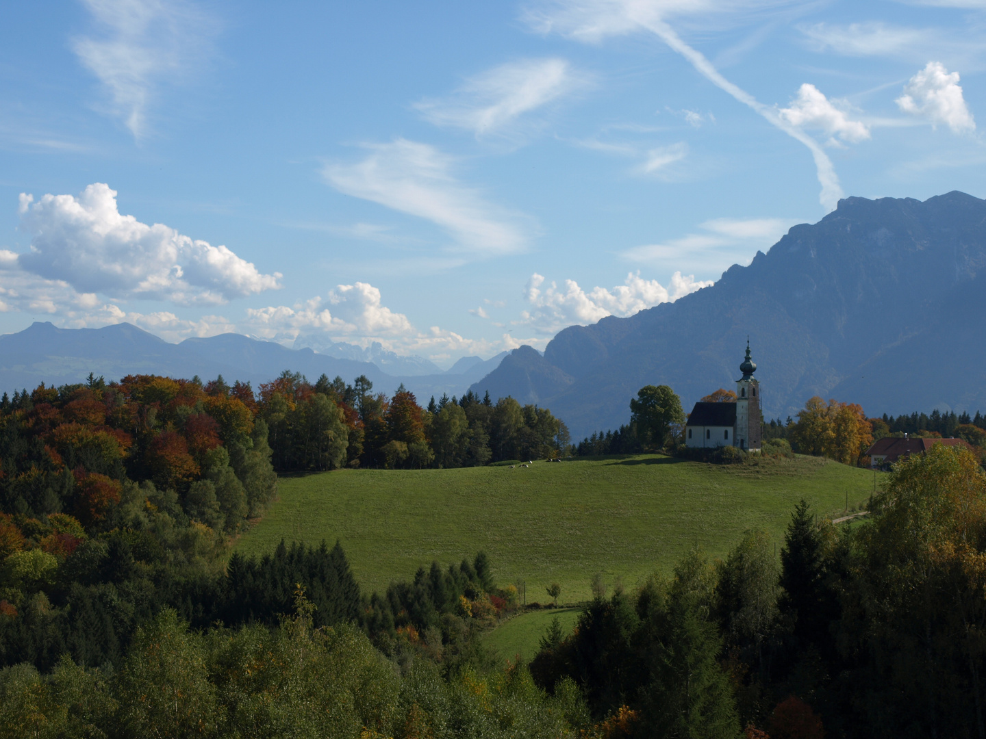 Oberbayern Blick auf den Untersberg