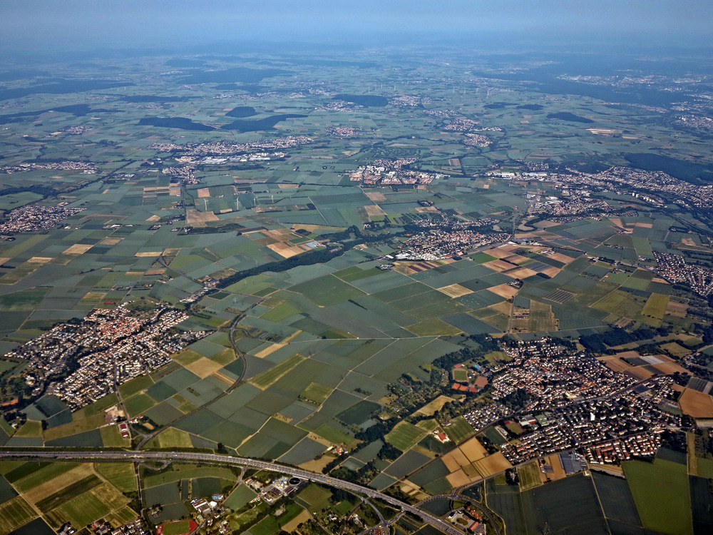 Obererlenbach / Niedereschbach (Wetterau) von oben