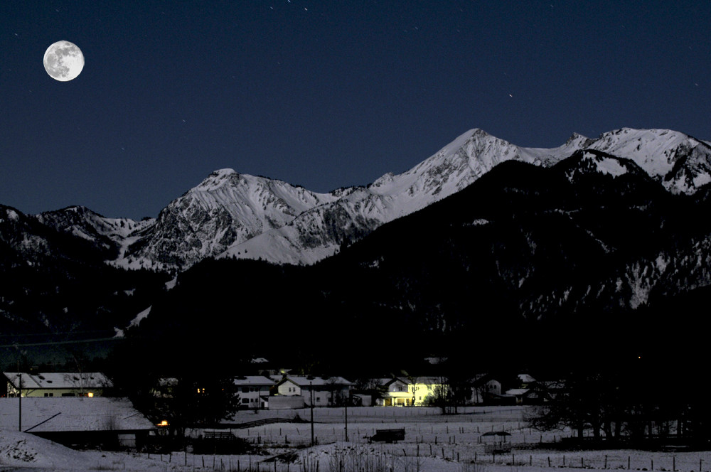 oberes Achental bei Vollmond