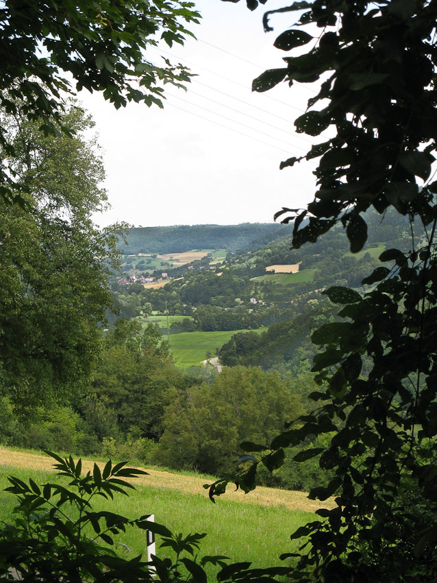 Oberhalb von Braunsbach. Blick ins Kochertal Richtung Döttingen