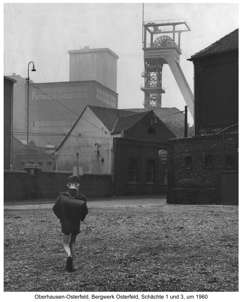 Oberhausen-Osterfeld, Bergwerk Osterfeld, Schächte 1 und 3, um 1960