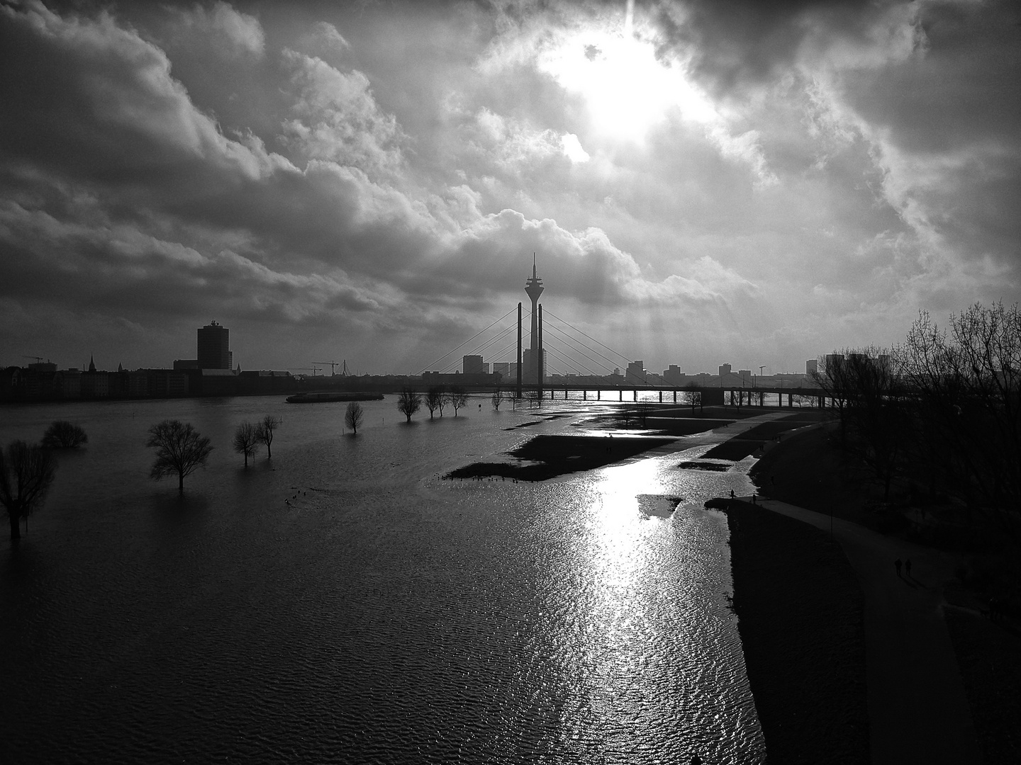 Oberkassel Blick zum Hafen