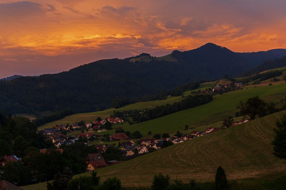 Oberried bei Kirchzarten im Abendrot