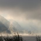 Oberwesel, Blick nach Kaub, im Herbst, Mystischer Sonnenaufgang