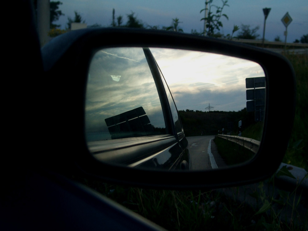 objects in the rear view mirror...