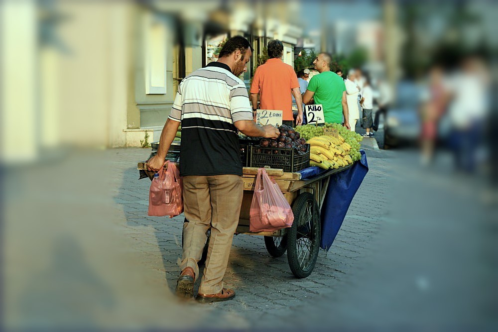 Obsthändler in Bursa, Türkei