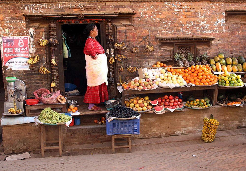 Obststand in Bhaktapur