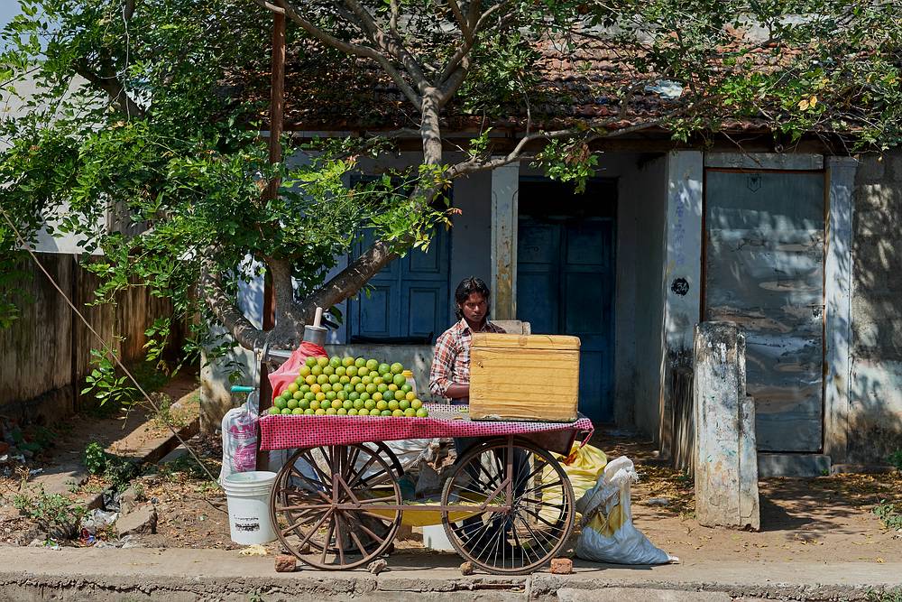 Obstverkäufer in Tamil Nadu