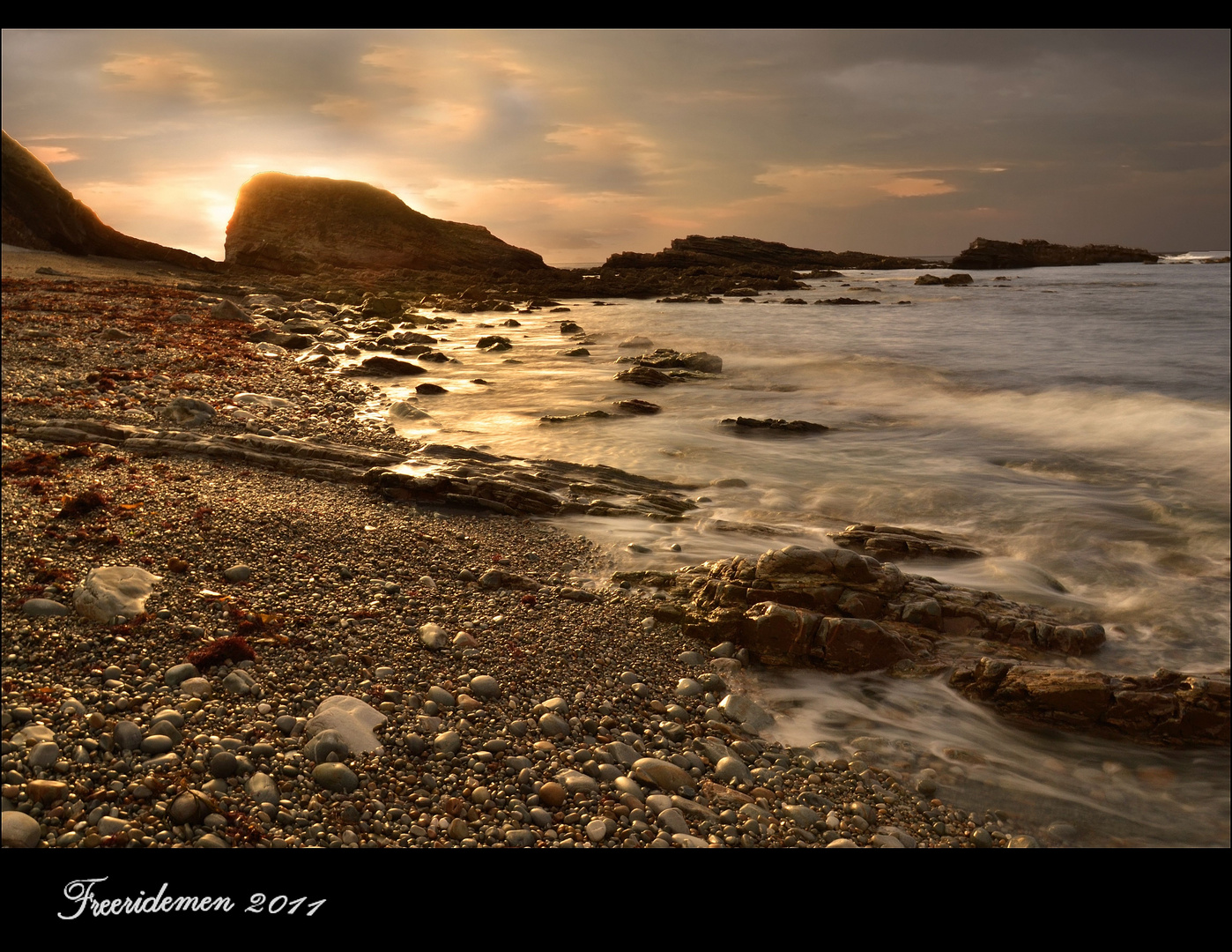 Ocaso en Faro Vidio, Asturias