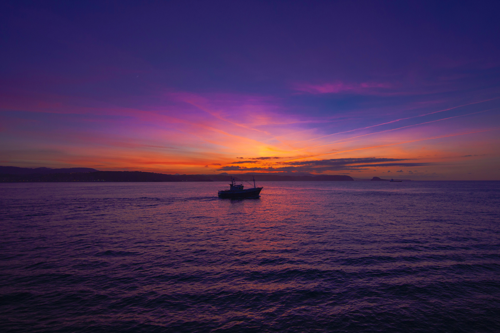 Ocaso en la mar