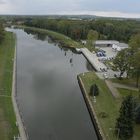 Oder-Havel-Kanal, Blick v. Schiffshebewerk Niederfinow