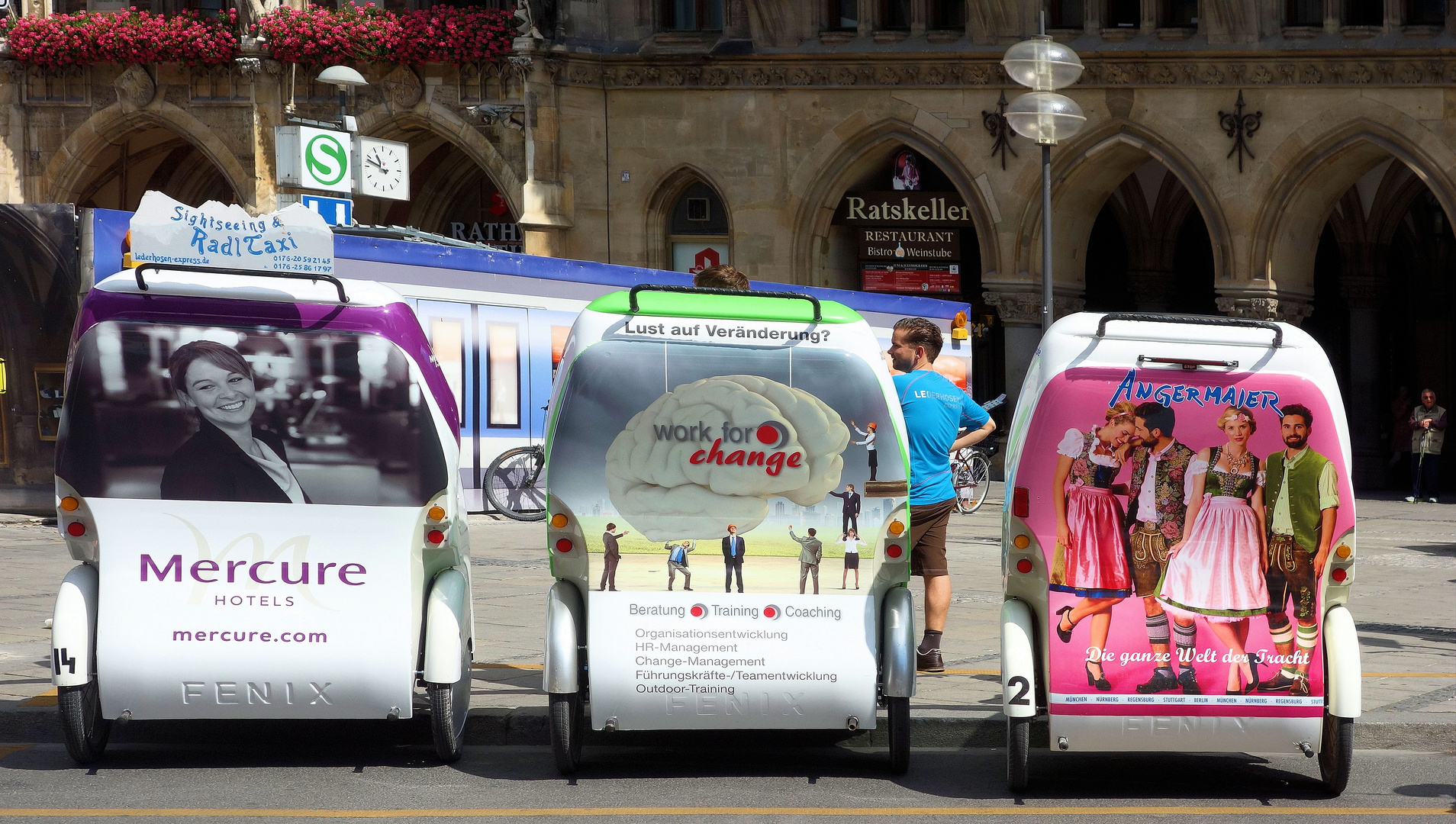 öko-taxis am marienplatz in münchen