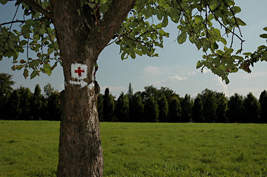 Ökologisch abbaubares Hinweisschild