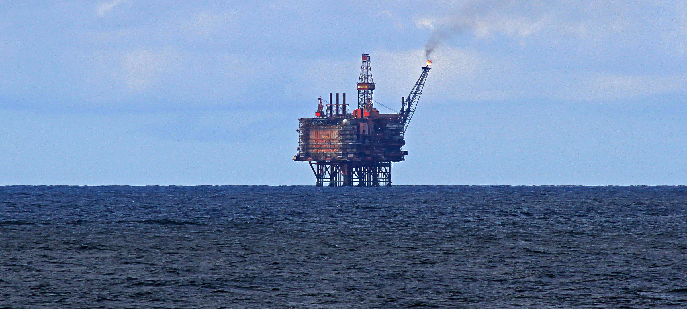 Öl- oder Gasbohrplattform in der Nordsee.