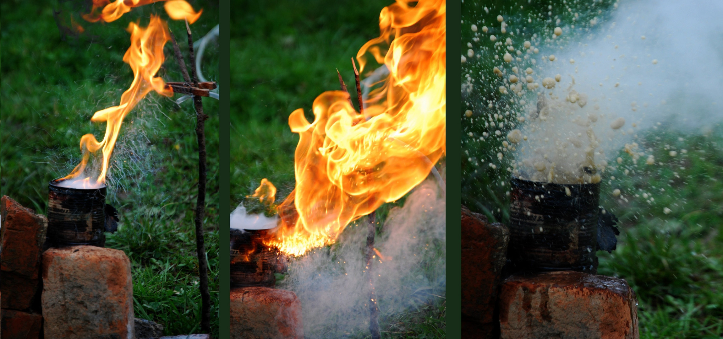 Ölbrand mit Wasser gelöscht...