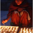 Öllampel am Tempel von Swayambhunath, Tal von Kathmandu